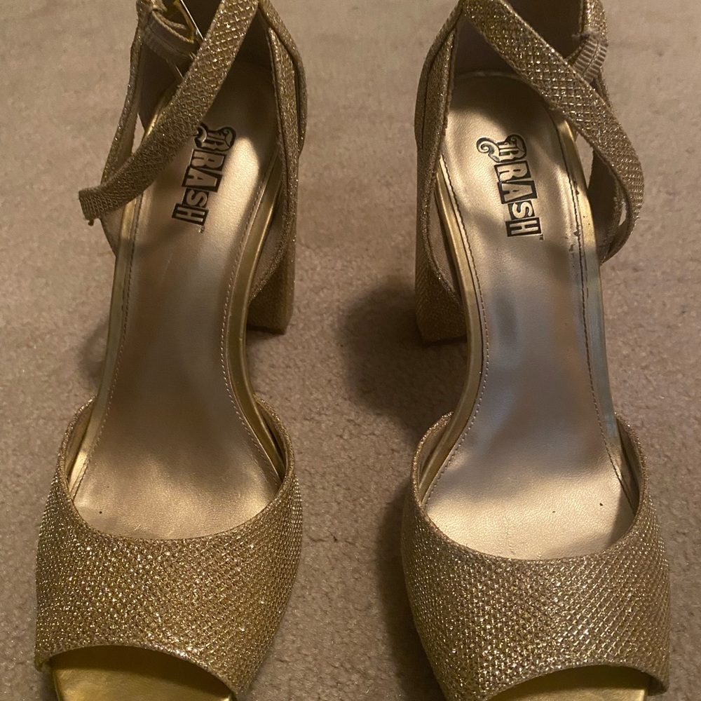 Beautiful gold dress shoes.